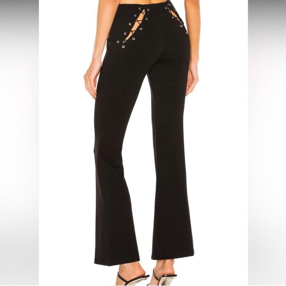 Miaou Black Lace-Up Flare Pants